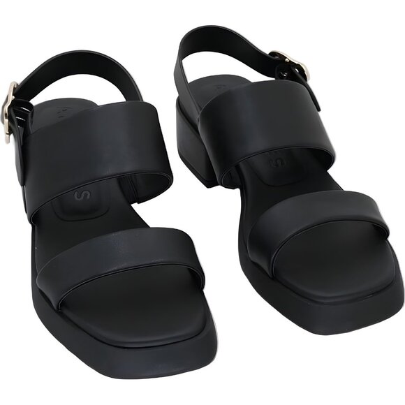 Aerosoles Dove Block Heel Sandals Black Adjustable Strap Women's US 9M - Picture 1 of 6